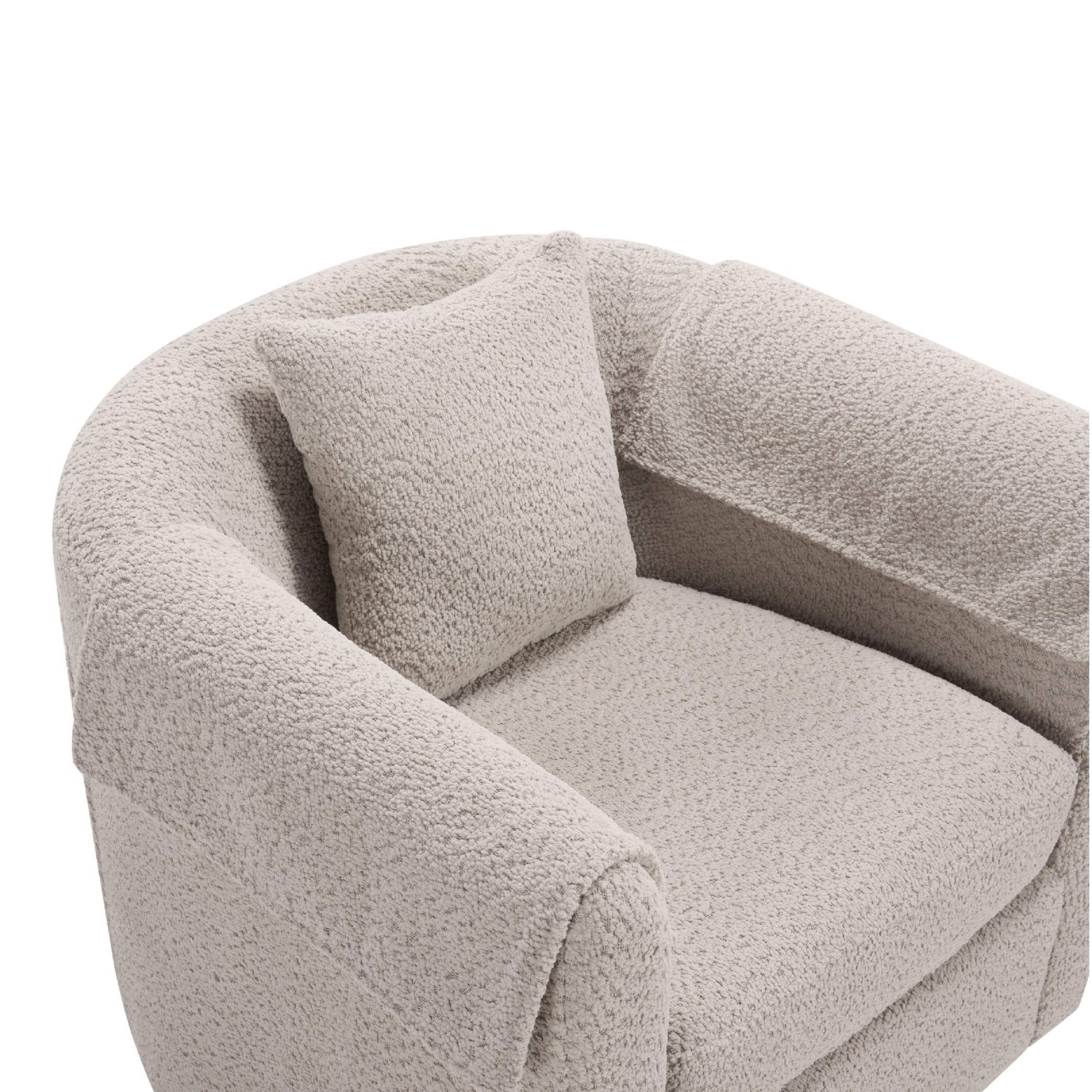 Swivel Accent Chair With Ottoman Set, Modern Chenille Barrel Armchair With Removable Back Pillow & 2 Armrest Covers For Living Room, Bedroom, Office, Gray_voghion.com